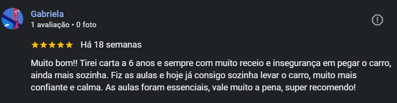 Depoimento Gabriela no Google