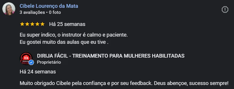 Depoimento Cibele no Google